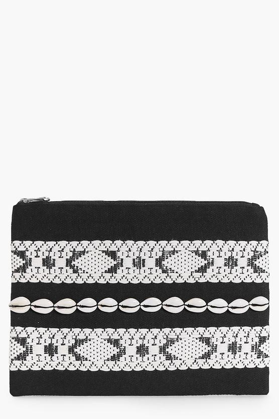 Esther Mono Aztec Shell Detail Clutch